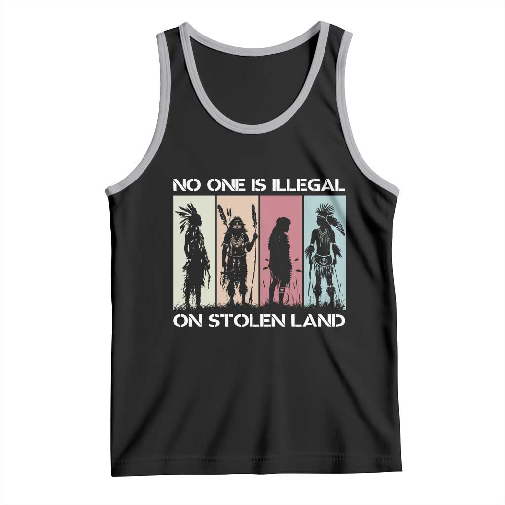 No One is Illegal on Stolen Land Tank Top Native American Indigenous TS14 Black Athletic Heather Print Your Wear