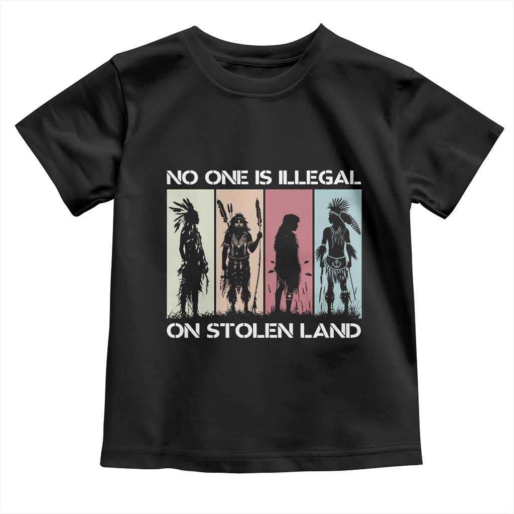 No One is Illegal on Stolen Land Toddler T Shirt Native American Indigenous TS14 Black Print Your Wear