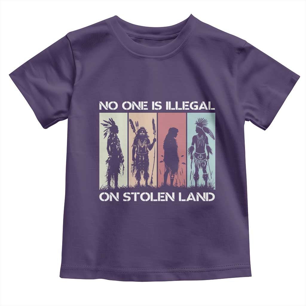 No One is Illegal on Stolen Land Toddler T Shirt Native American Indigenous TS14 Purple Print Your Wear