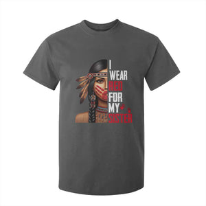 Native American Stop MMIW T Shirt For Kid I Wear Red For My Sister TS14 Dark Heather Print Your Wear