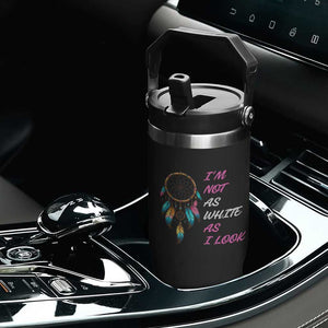 Native American Heritage Flip Straw Tumbler I Am Not As White As I Look TS14 Print Your Wear