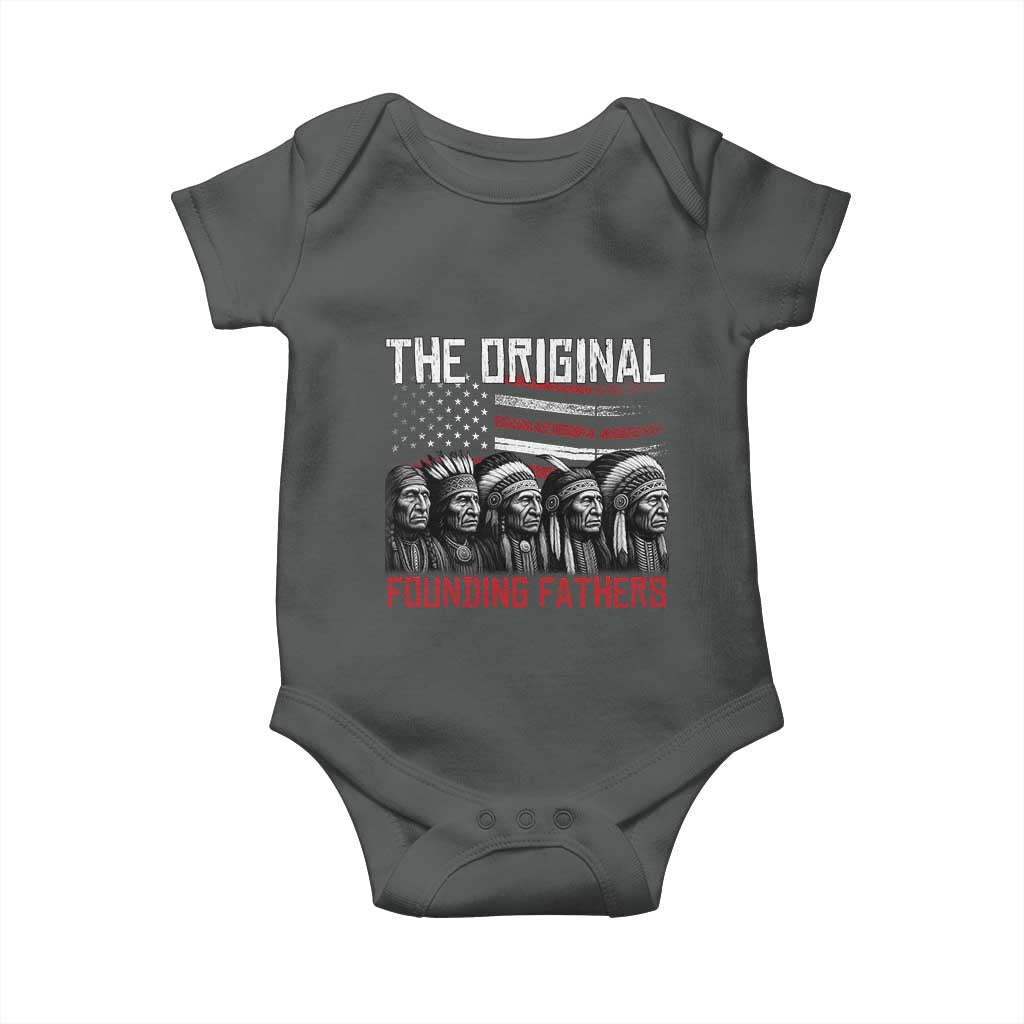 Native American Tribe Baby Onesie The Original Founding Fathers TS14 Dark Heather Print Your Wear