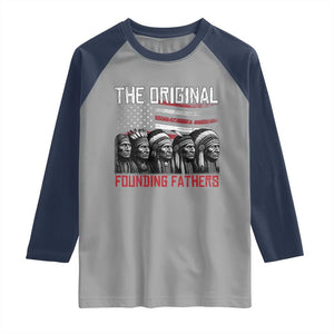 Native American Tribe Raglan Shirt The Original Founding Fathers TS14 Sport Gray Navy Print Your Wear