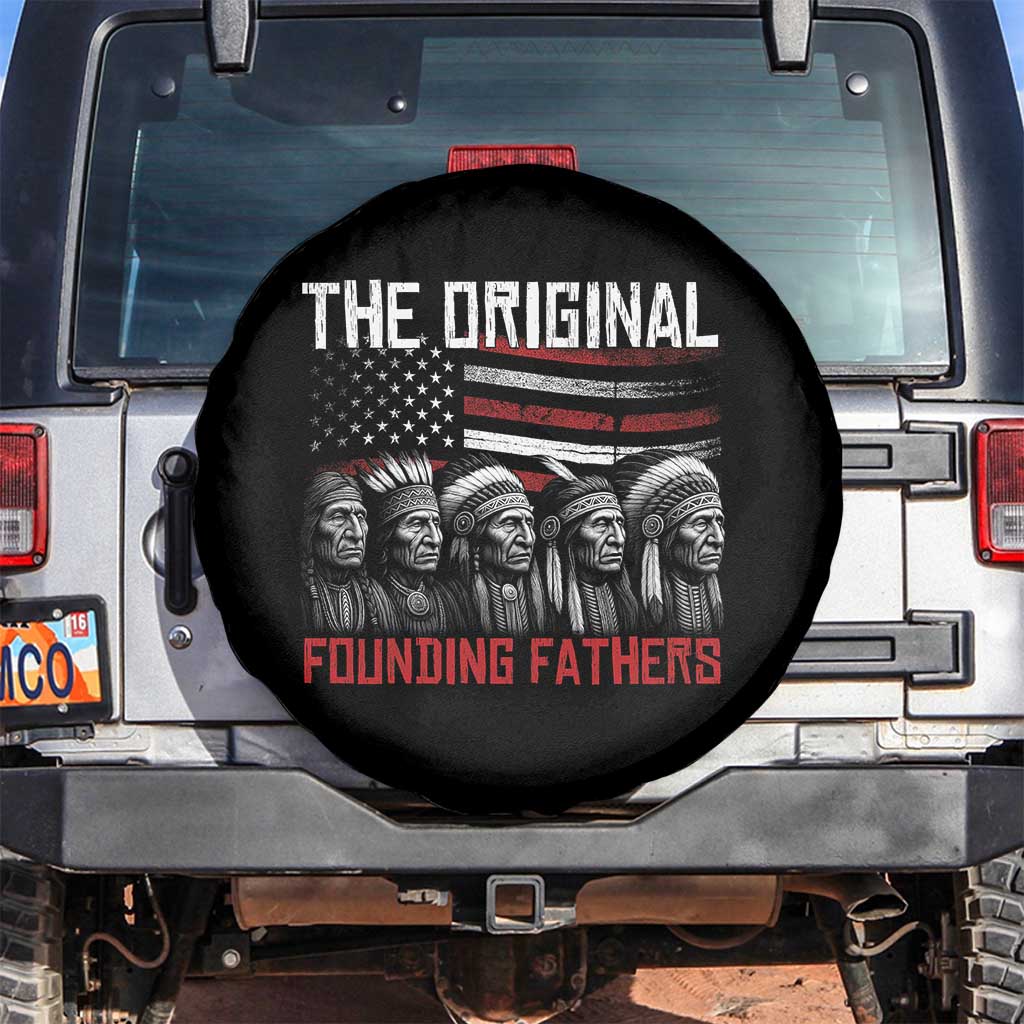 Native American Tribe Spare Tire Cover The Original Founding Fathers TS14 No hole Black Print Your Wear