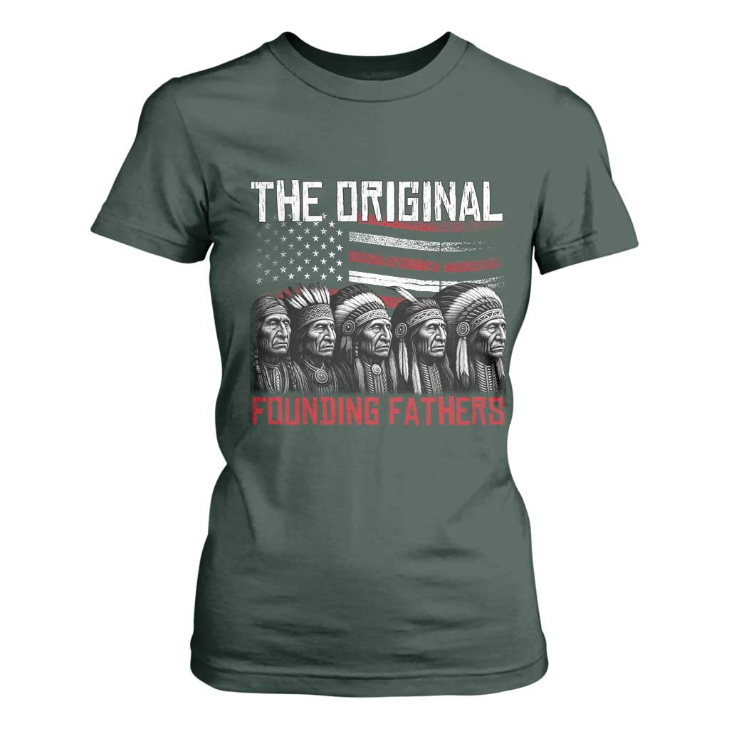 Native American Tribe T Shirt For Women The Original Founding Fathers TS14 Dark Forest Green Print Your Wear