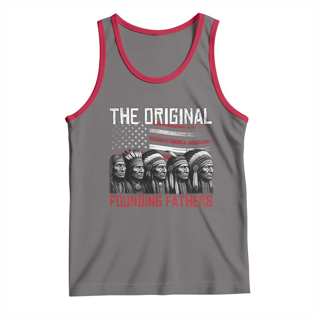 Native American Tribe Tank Top The Original Founding Fathers TS14 Deep Heather Red Print Your Wear