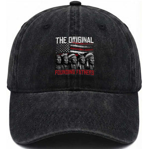 Native American Tribe Washed Cotton Baseball Cap The Original Founding Fathers TS14 Washed Cap Universal Fit Black Print Your Wear