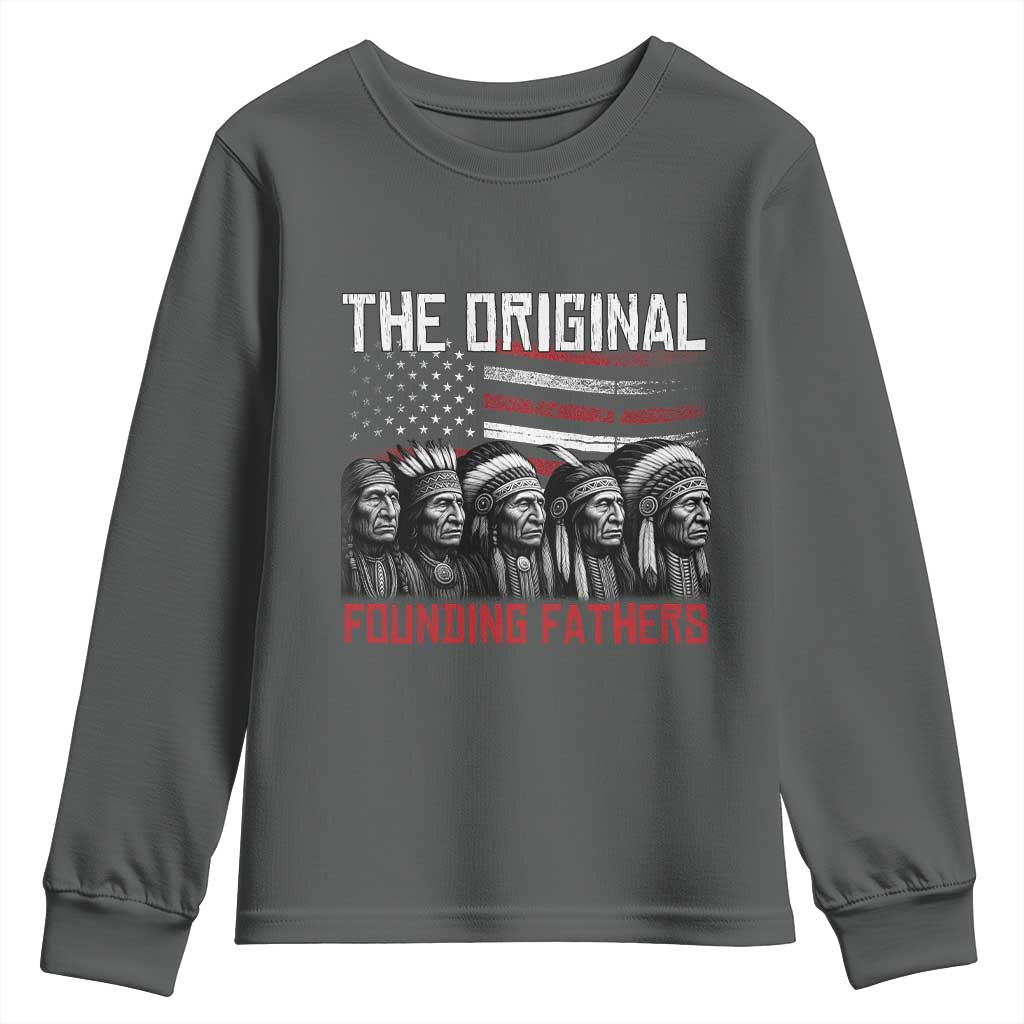Native American Tribe Youth Sweatshirt The Original Founding Fathers TS14 Dark Heather Print Your Wear