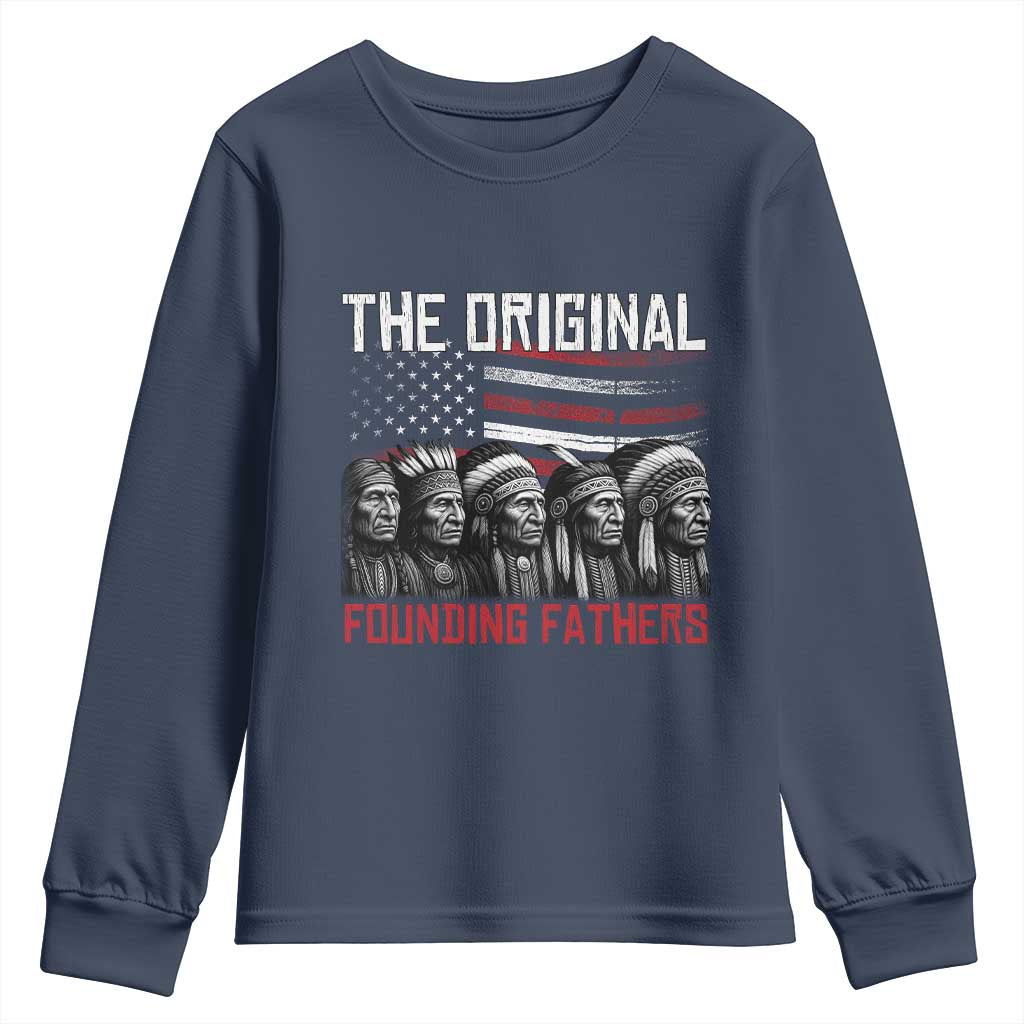Native American Tribe Youth Sweatshirt The Original Founding Fathers TS14 Navy Print Your Wear