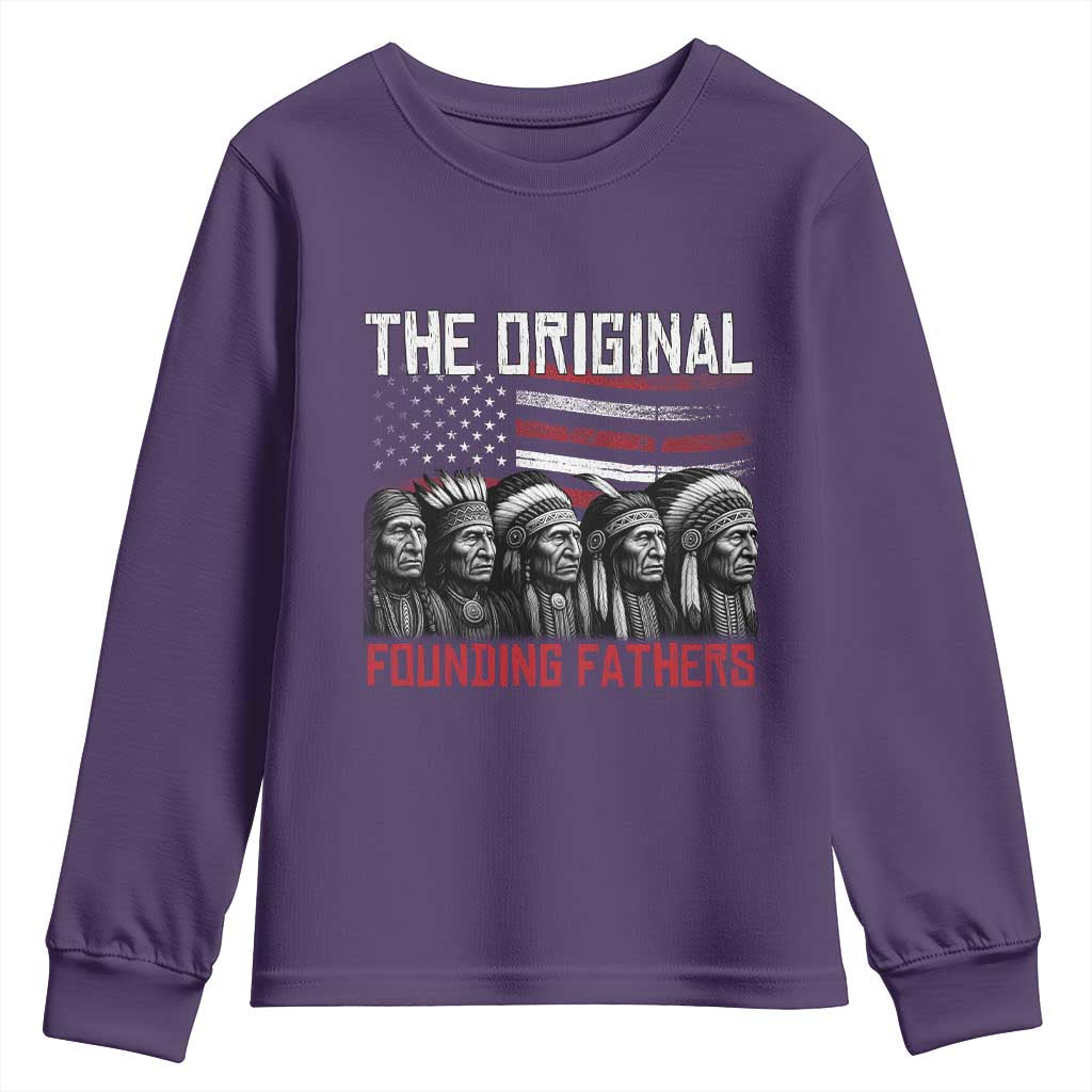 Native American Tribe Youth Sweatshirt The Original Founding Fathers TS14 Purple Print Your Wear