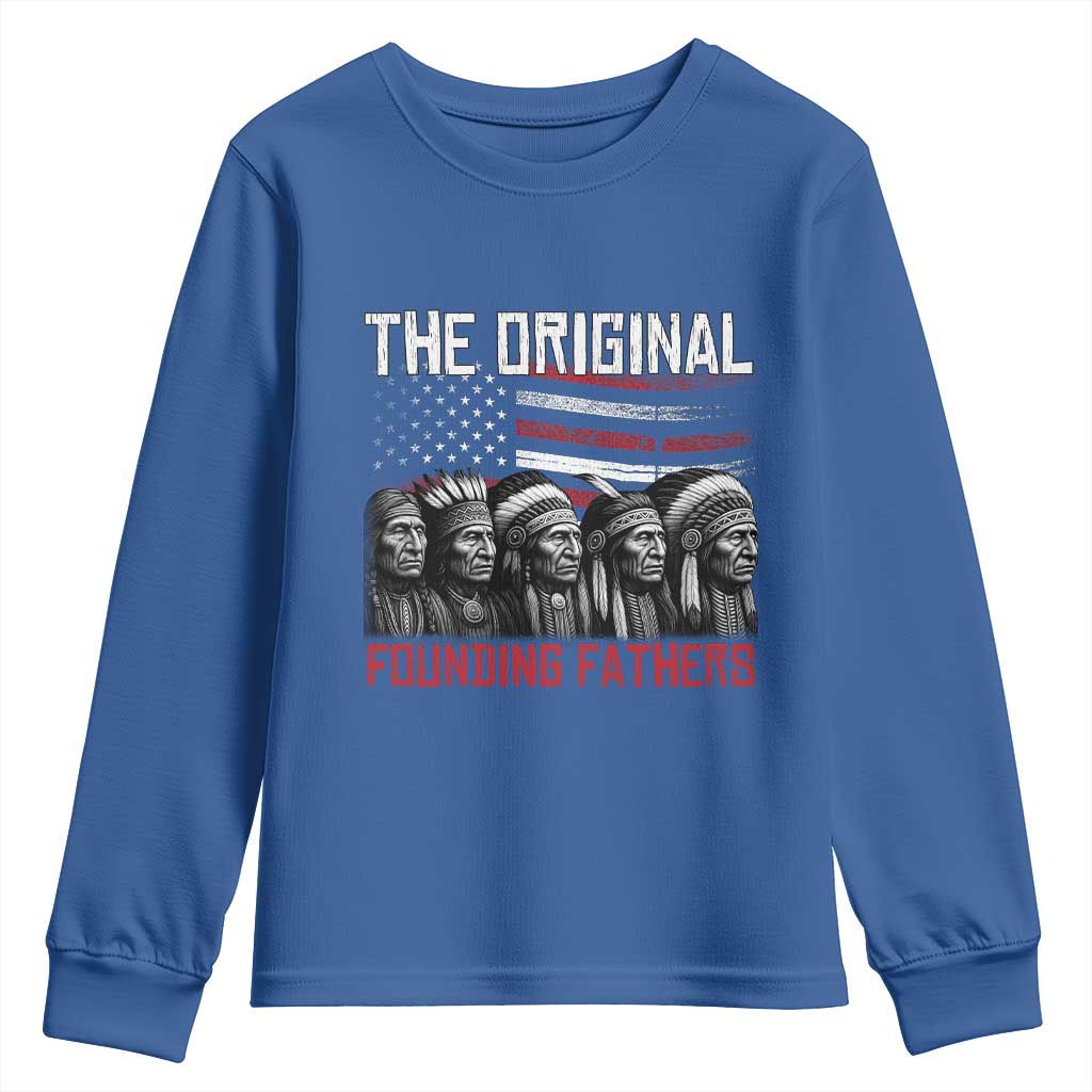 Native American Tribe Youth Sweatshirt The Original Founding Fathers TS14 Royal Blue Print Your Wear
