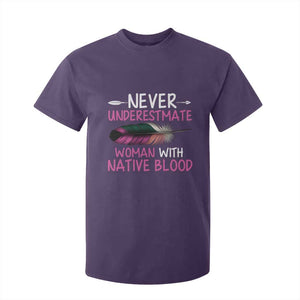 Native American Women T Shirt For Kid Never Underestimate A Woman With Native Blood - Print Your Wear