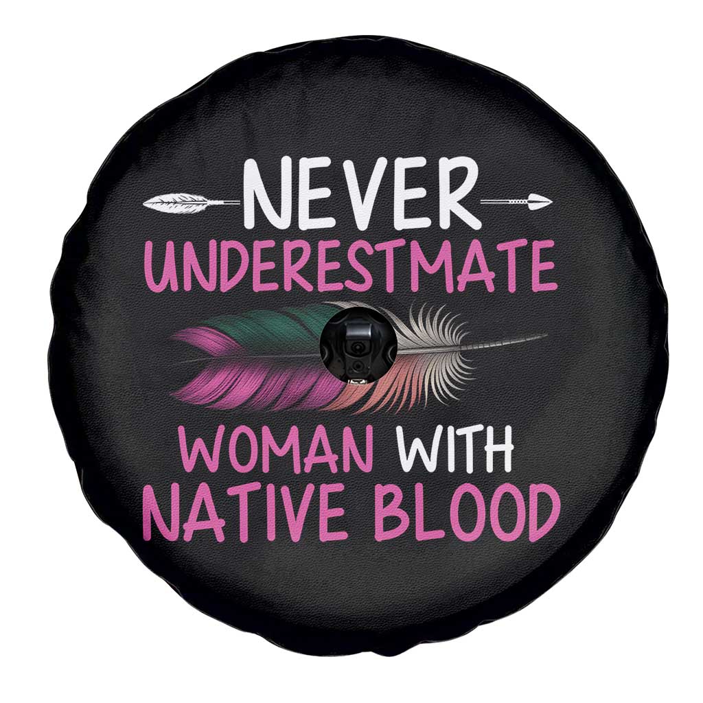 Native American Women Spare Tire Cover Never Underestimate A Woman With Native Blood TS14 Print Your Wear