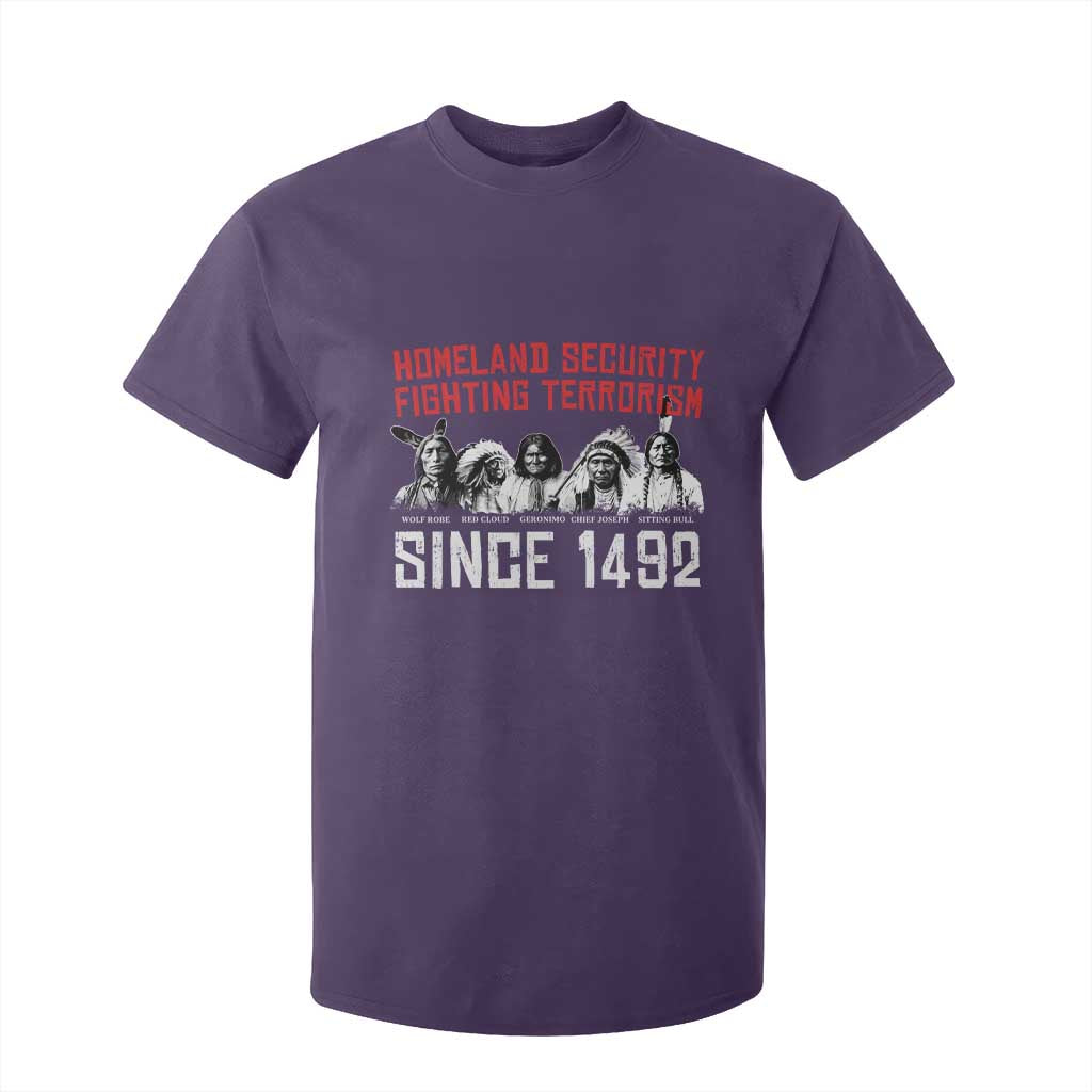 Native American T Shirt For Kid Homeland Security Fighting Terrorism Since 1492 TS14 Purple Print Your Wear