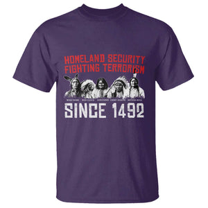 Native American T Shirt Homeland Security Fighting Terrorism Since 1492 TS14 Purple Print Your Wear