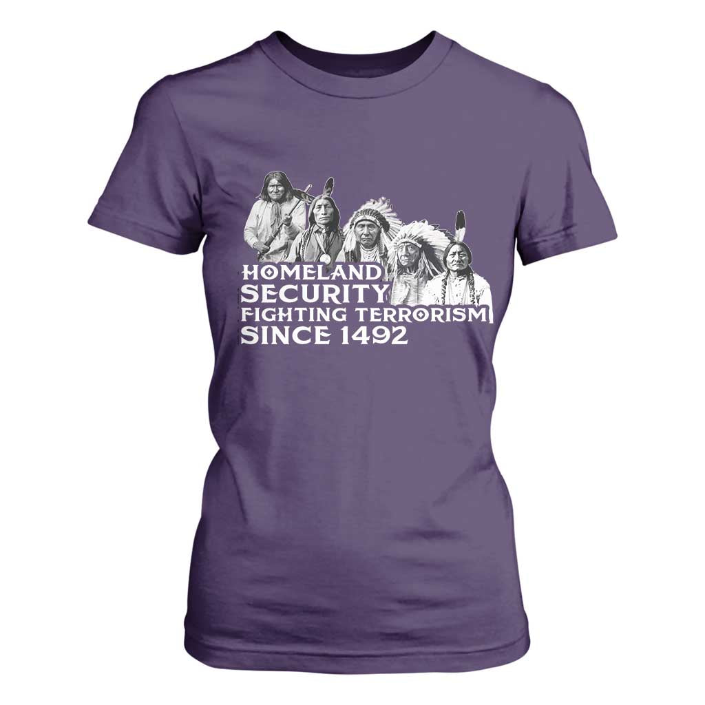 Homeland Security Fighting Terrorism Since 1492 Native American T Shirt For Women TS14 Purple Print Your Wear