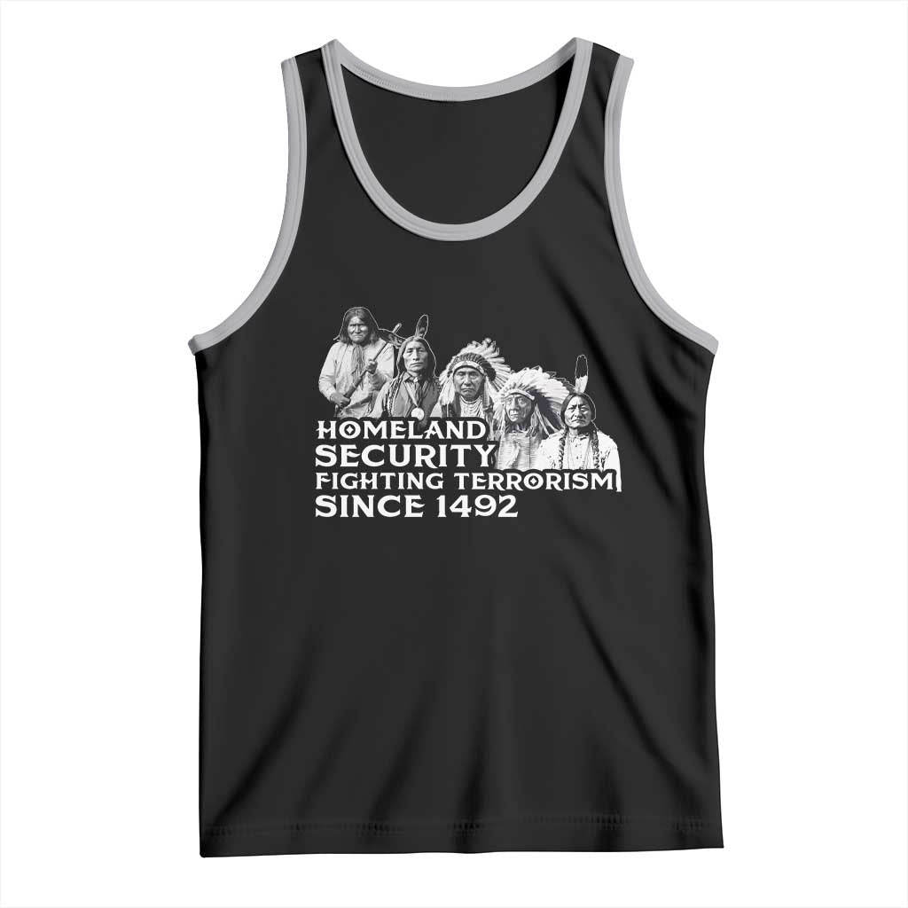 Homeland Security Fighting Terrorism Since 1492 Native American Tank Top TS14 Black Athletic Heather Print Your Wear