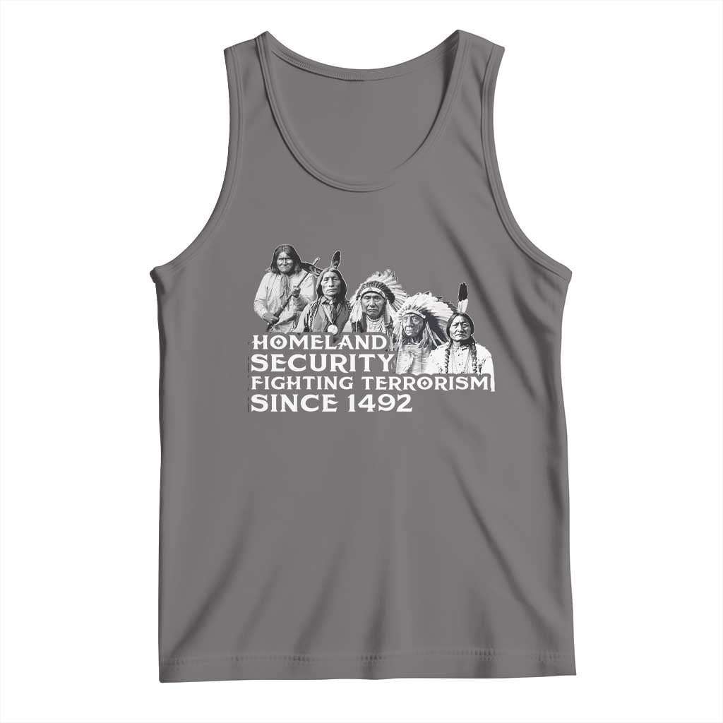 Homeland Security Fighting Terrorism Since 1492 Native American Tank Top TS14 Deep Heather Print Your Wear