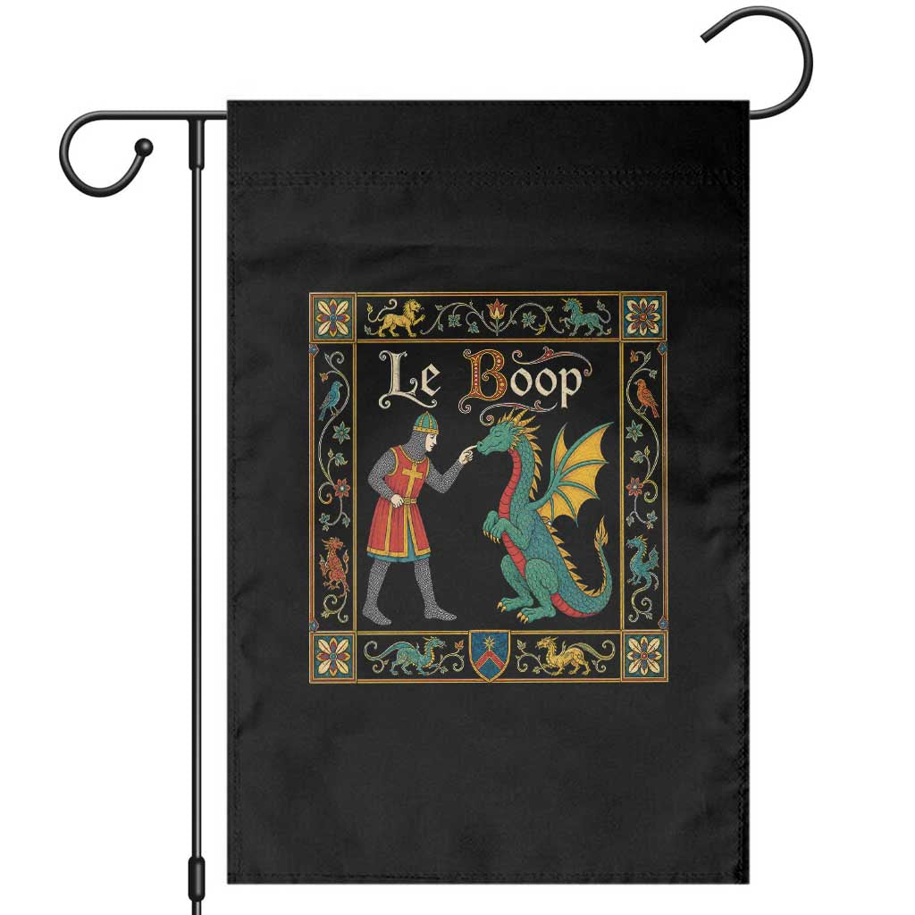 Le Boop Medieval Knight Dragon Fantasy Book Lover Humor Garden Flag TS14 Black Print Your Wear