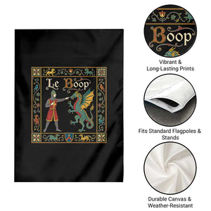 Le Boop Medieval Knight Dragon Fantasy Book Lover Humor Garden Flag