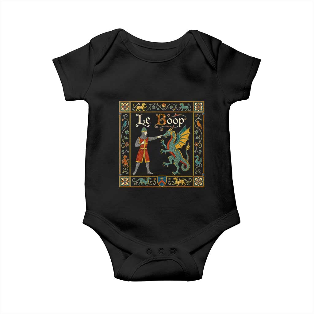 Le Boop Medieval Knight Dragon Fantasy Book Lover Humor Baby Onesie