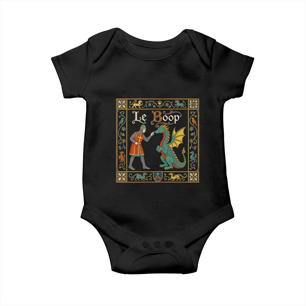 Le Boop Medieval Knight Dragon Fantasy Book Lover Humor Baby Onesie TS14 Black Print Your Wear