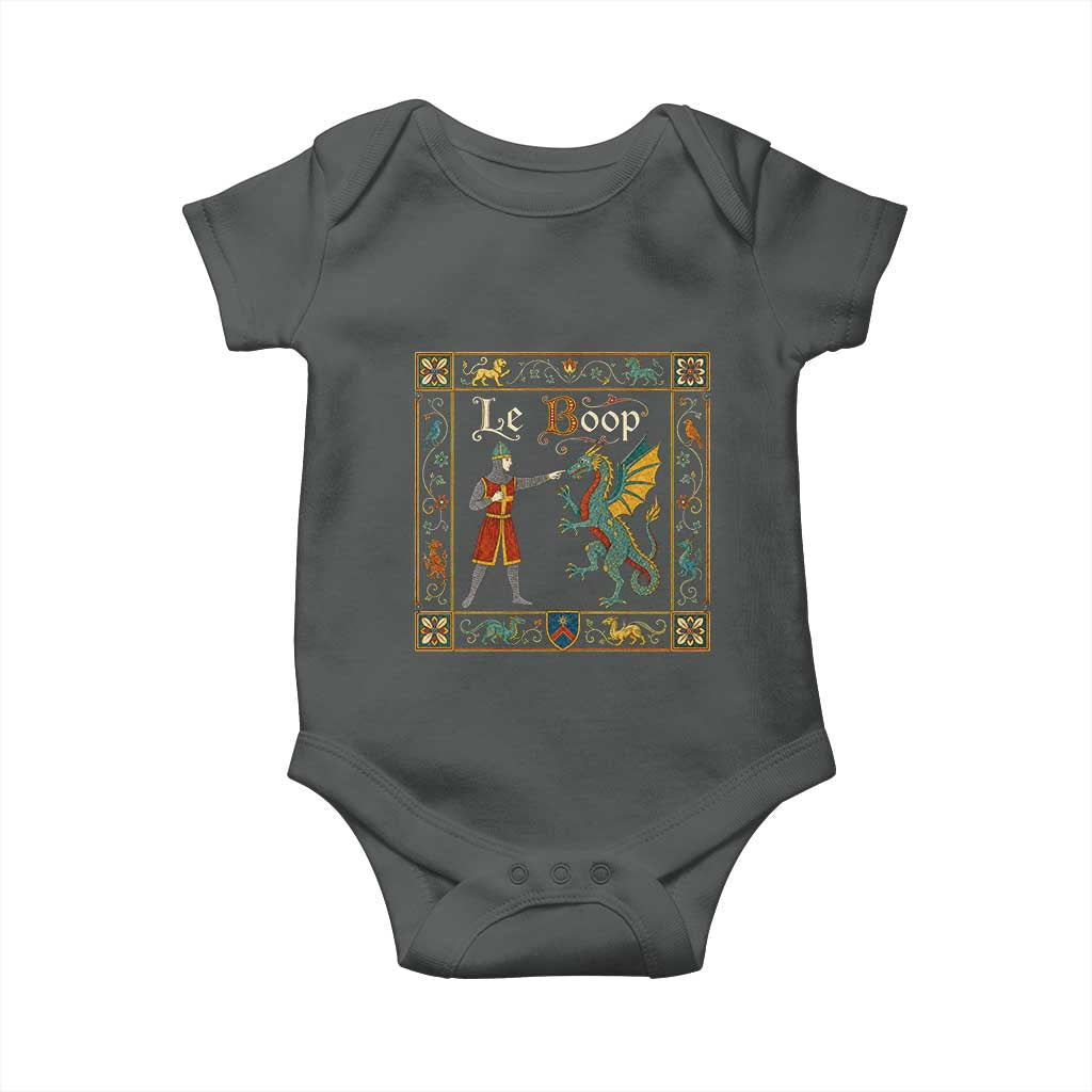 Le Boop Medieval Knight Dragon Fantasy Book Lover Humor Baby Onesie