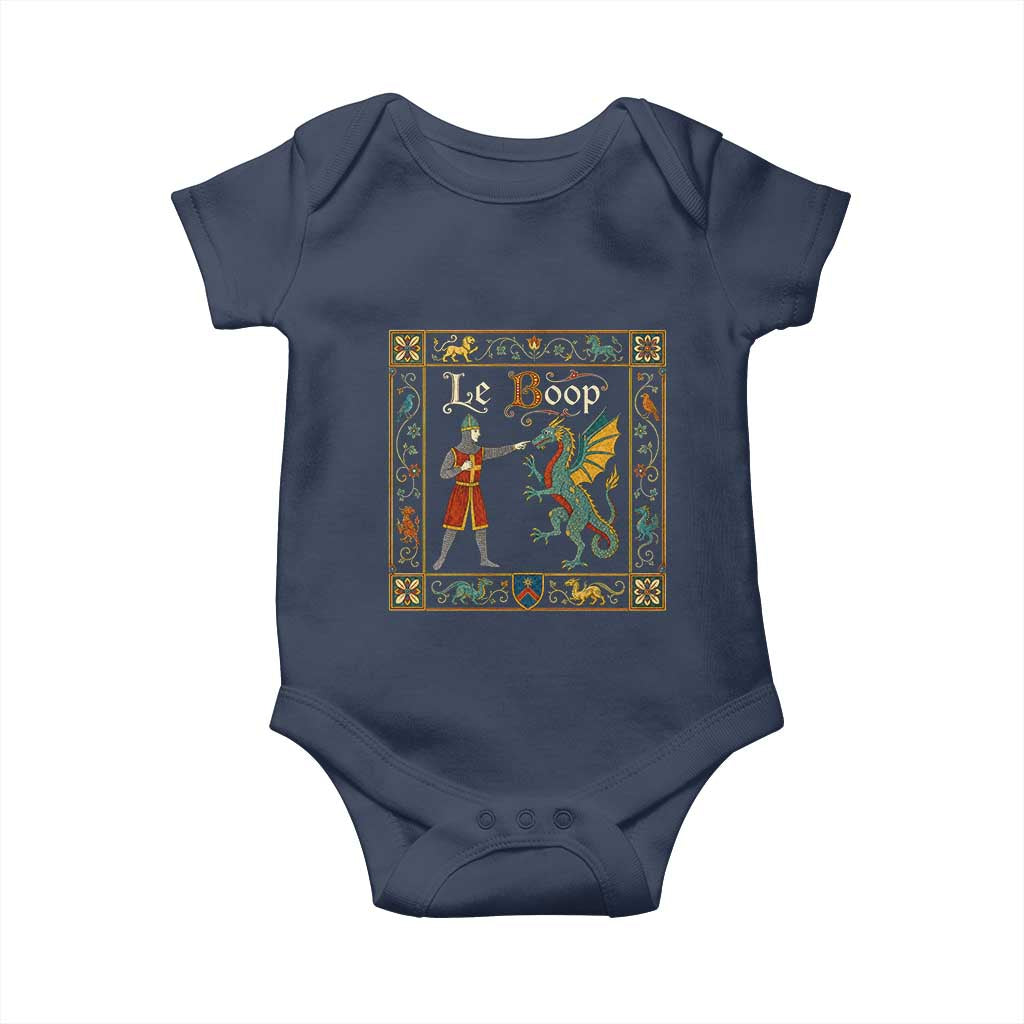 Le Boop Medieval Knight Dragon Fantasy Book Lover Humor Baby Onesie