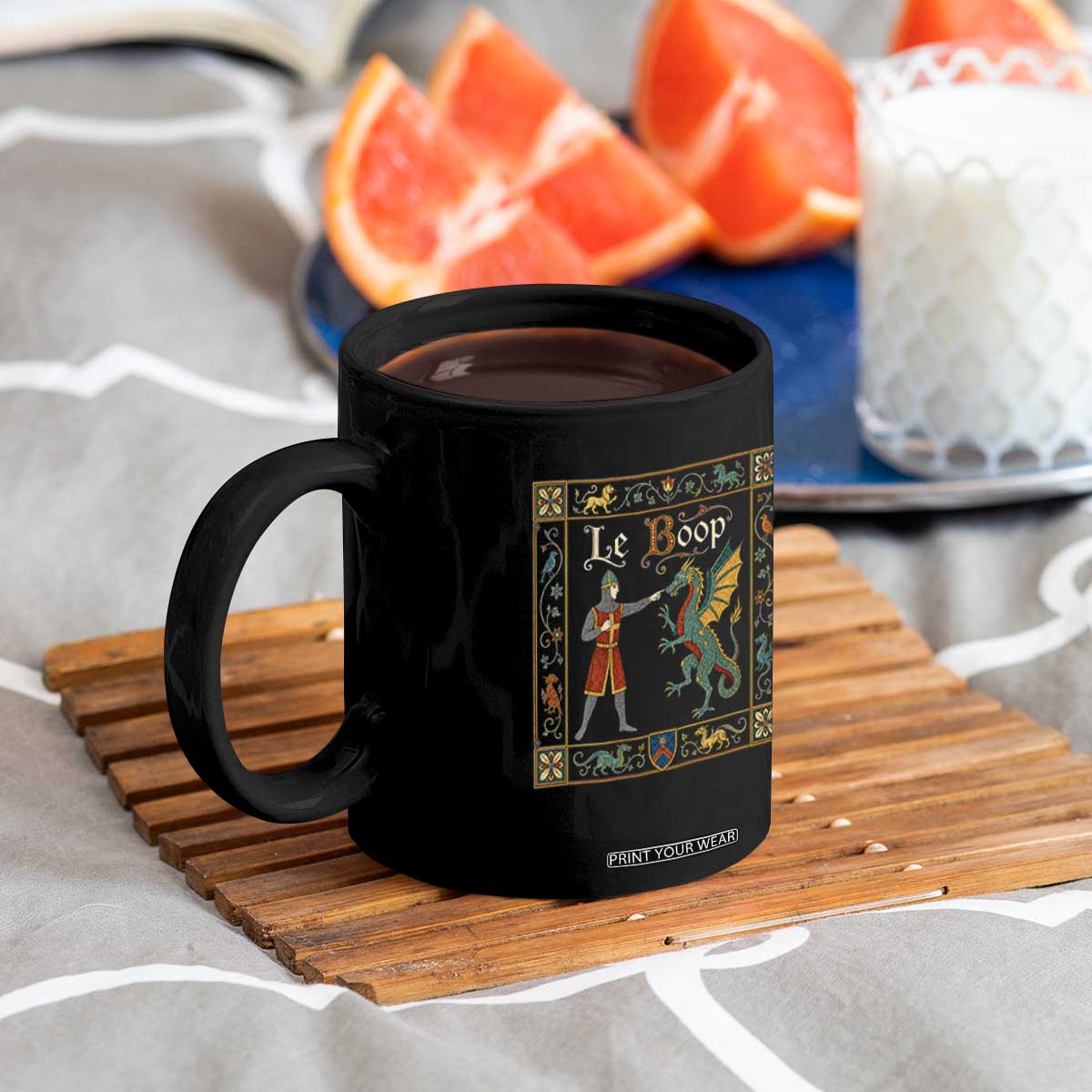 Le Boop Medieval Knight Dragon Fantasy Book Lover Humor Coffee Mug