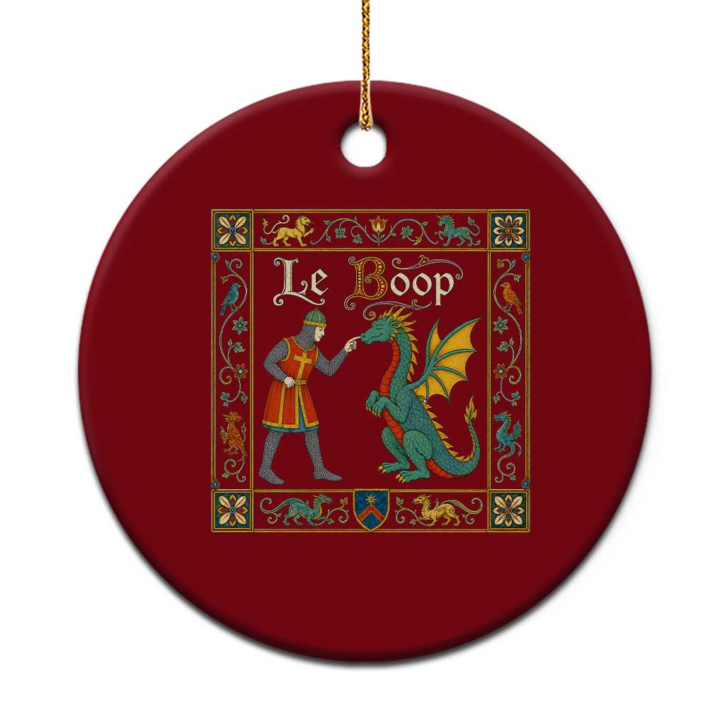 Le Boop Medieval Knight Dragon Fantasy Book Lover Humor Ceramic Ornament TS14 1pc Red Print Your Wear