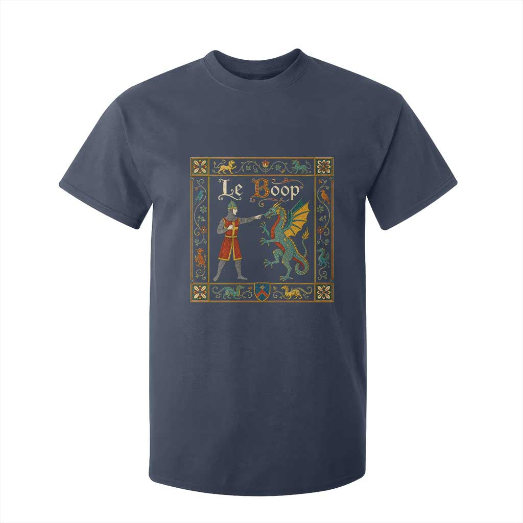 Le Boop Medieval Knight Dragon Fantasy Book Lover Humor T Shirt For Kid