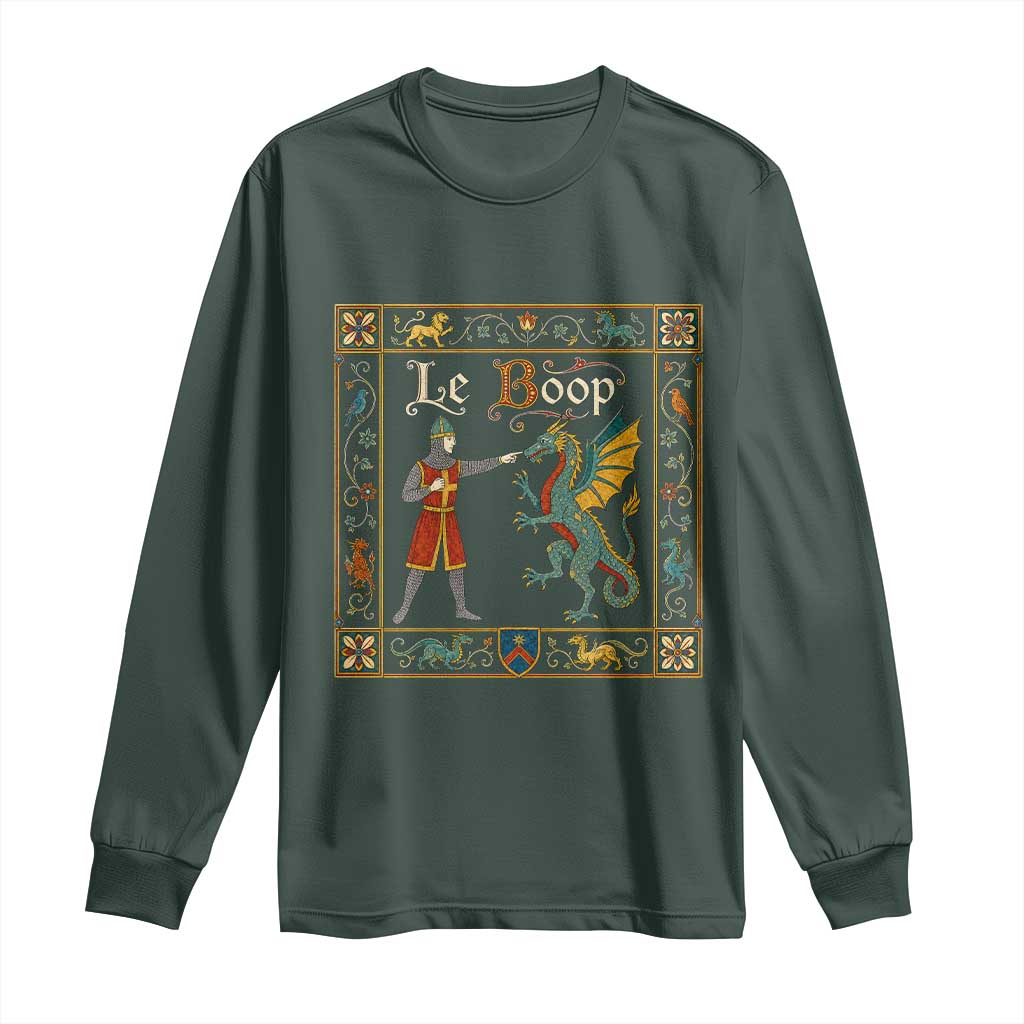 Le Boop Medieval Knight Dragon Fantasy Book Lover Humor Long Sleeve Shirt
