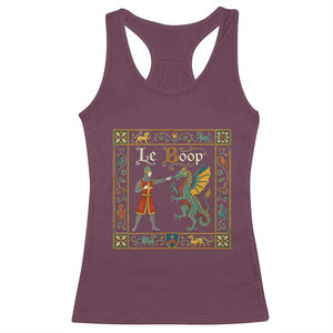 Le Boop Medieval Knight Dragon Fantasy Book Lover Humor Racerback Tank Top