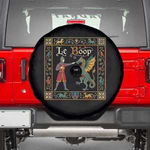 Le Boop Medieval Knight Dragon Fantasy Book Lover Humor Spare Tire Cover TS14 Black Print Your Wear