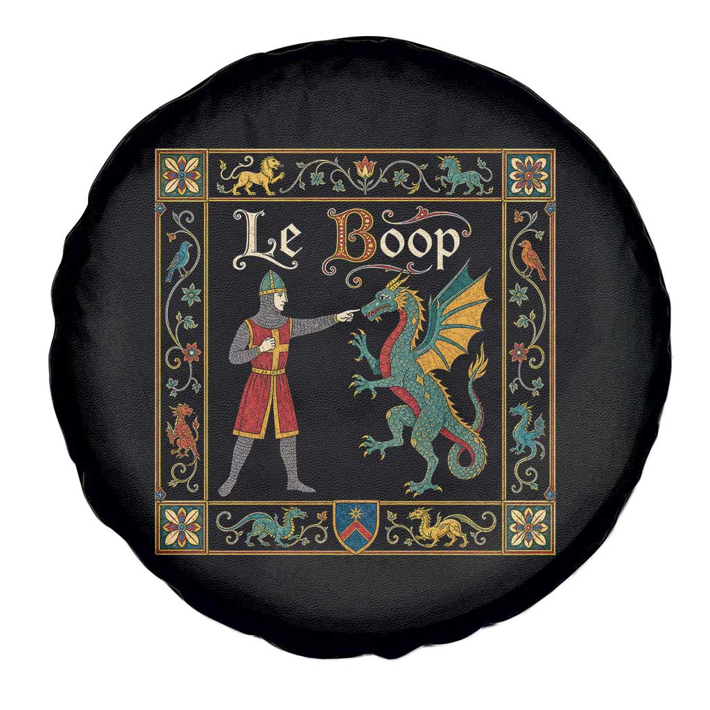 Le Boop Medieval Knight Dragon Fantasy Book Lover Humor Spare Tire Cover TS14 Print Your Wear