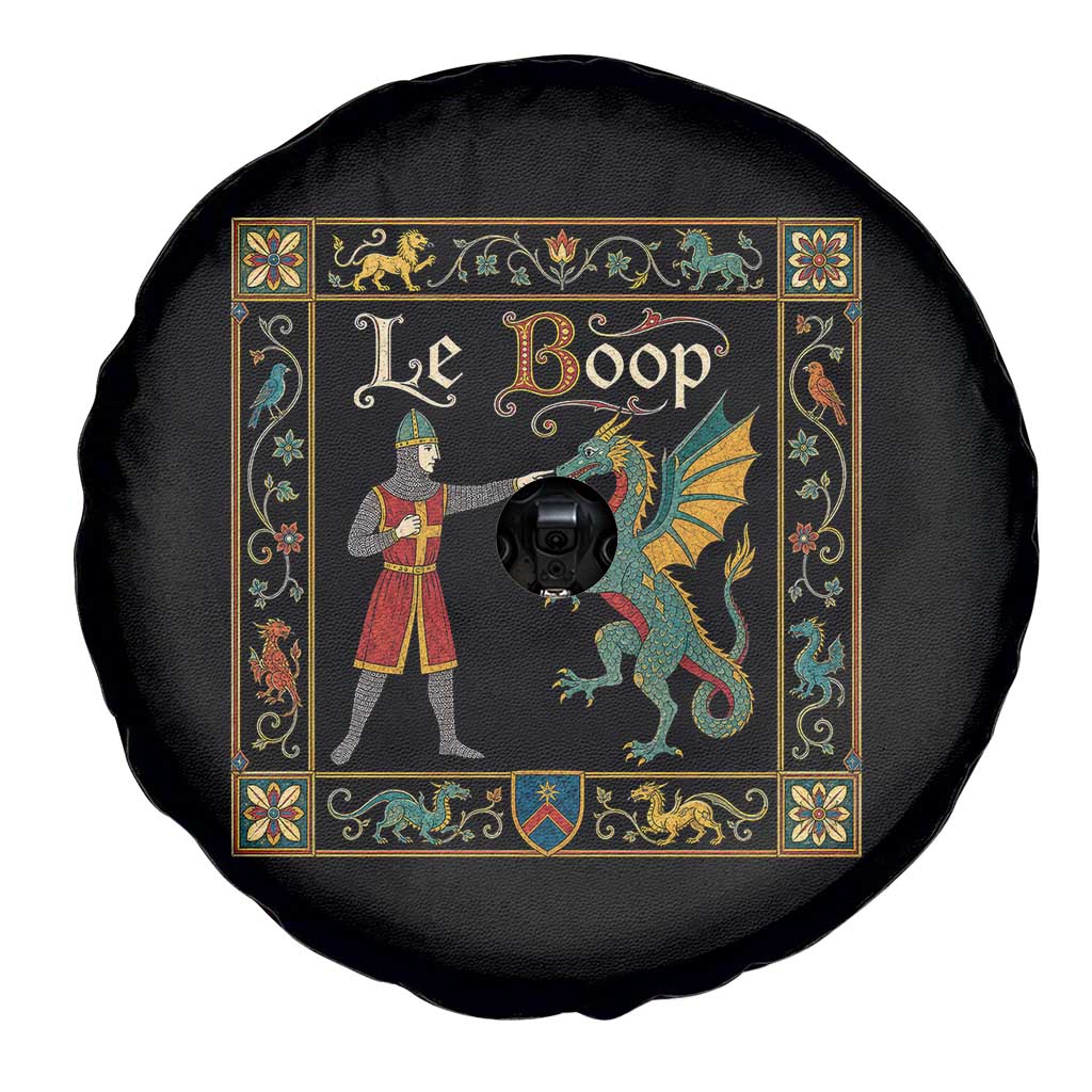 Le Boop Medieval Knight Dragon Fantasy Book Lover Humor Spare Tire Cover TS14 Print Your Wear