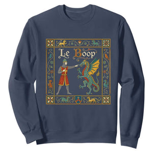 Le Boop Medieval Knight Dragon Fantasy Book Lover Humor Sweatshirt
