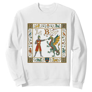 Le Boop Medieval Knight Dragon Fantasy Book Lover Humor Sweatshirt