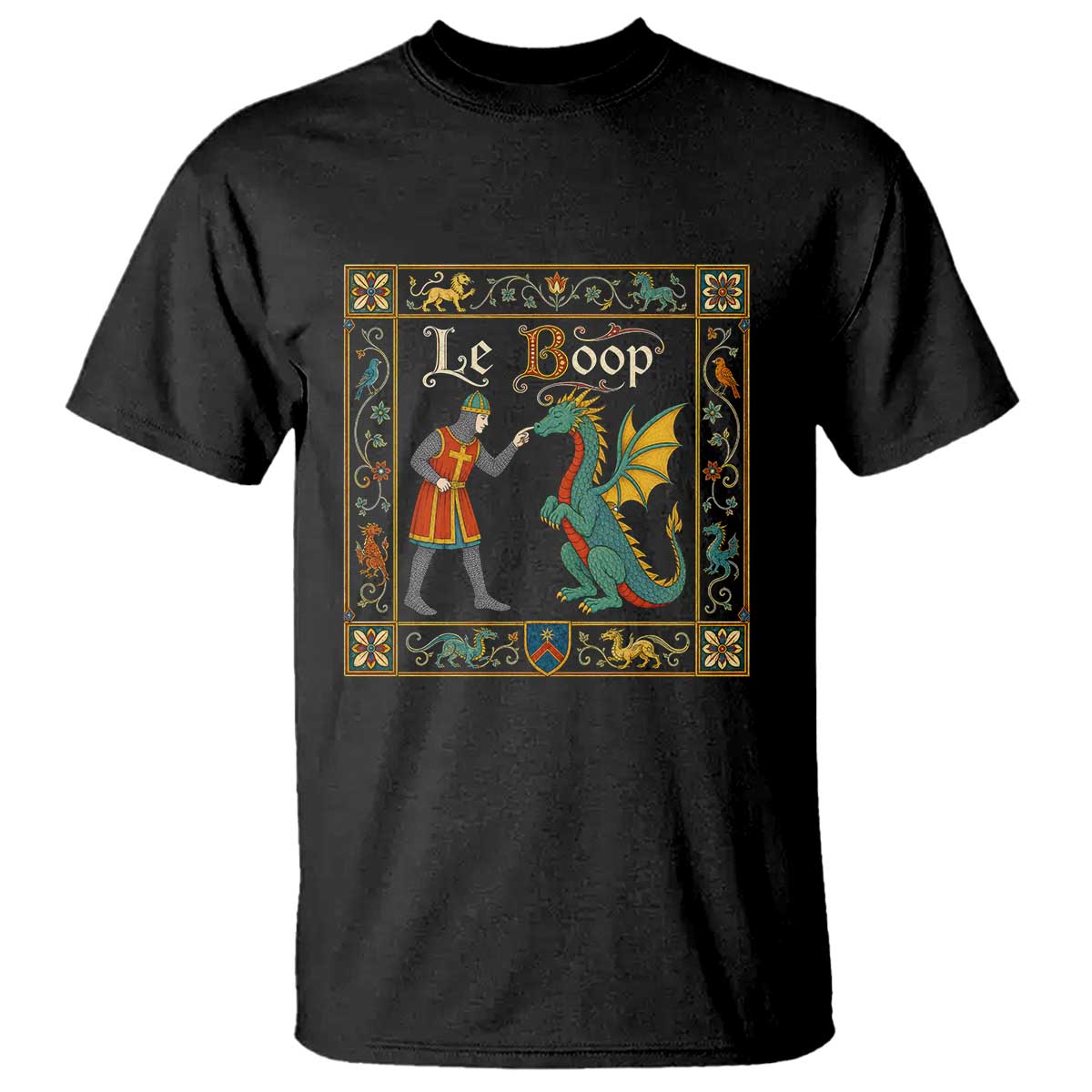 Le Boop Medieval Knight Dragon Fantasy Book Lover Humor T Shirt TS14 Black Print Your Wear