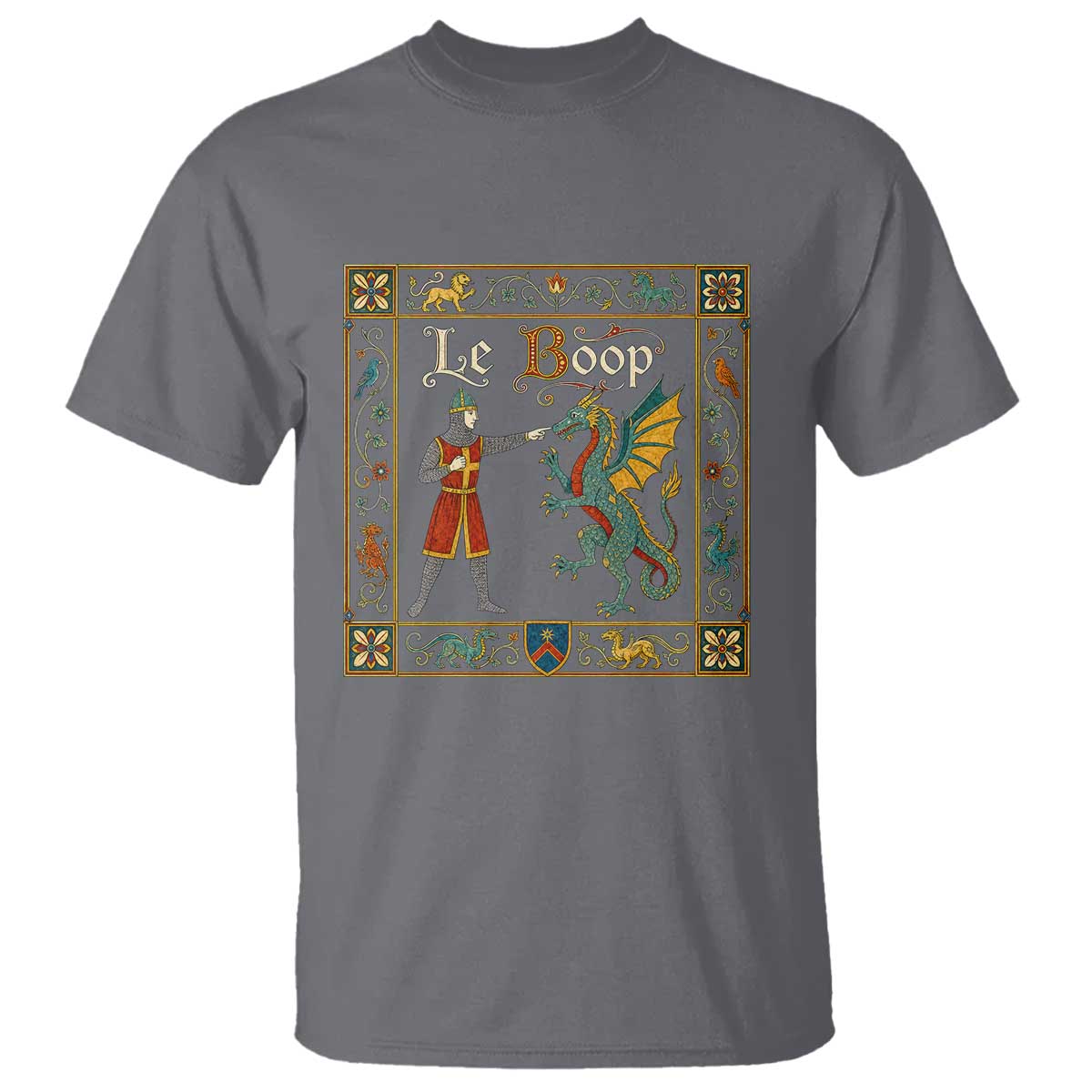 Le Boop Medieval Knight Dragon Fantasy Book Lover Humor T Shirt