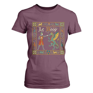 Le Boop Medieval Knight Dragon Fantasy Book Lover Humor T Shirt For Women