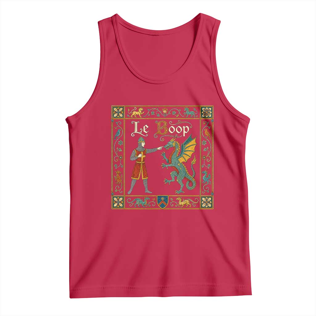 Le Boop Medieval Knight Dragon Fantasy Book Lover Humor Tank Top