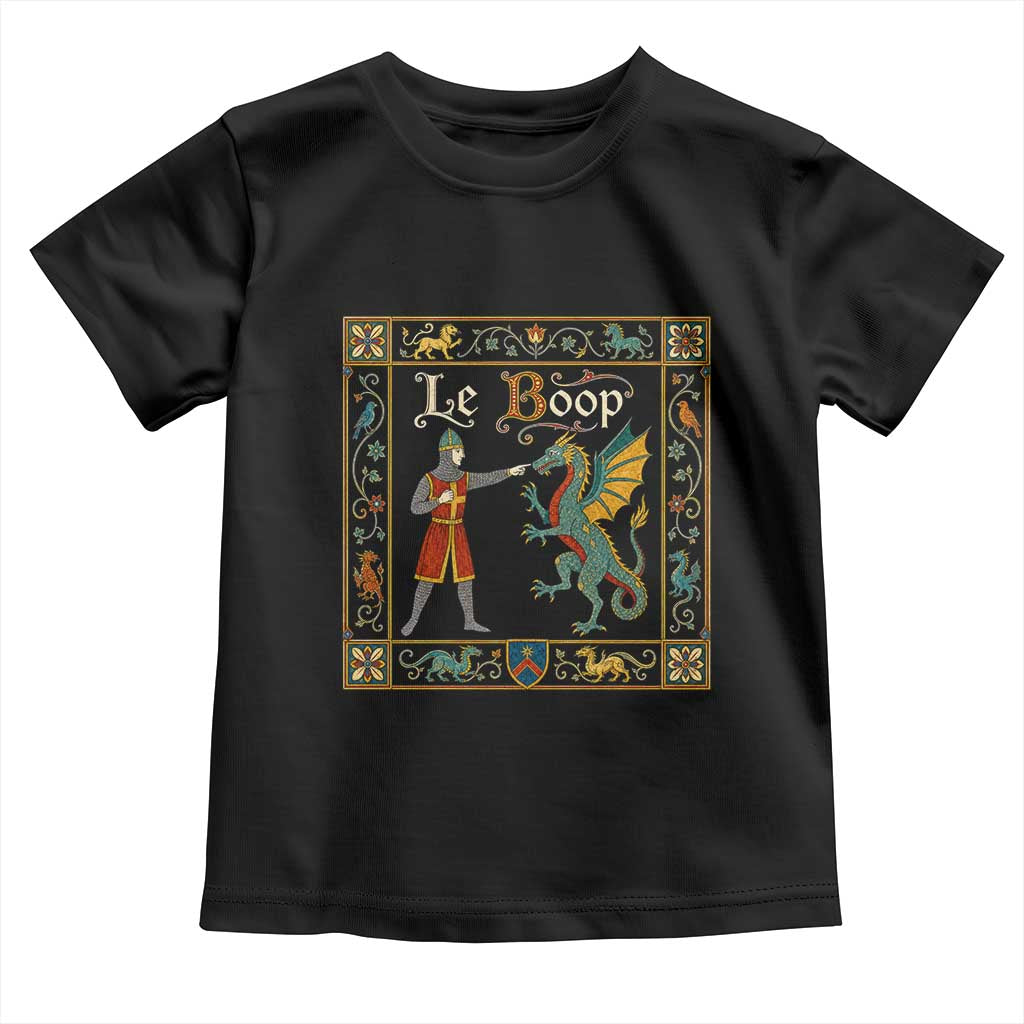 Le Boop Medieval Knight Dragon Fantasy Book Lover Humor Toddler T Shirt