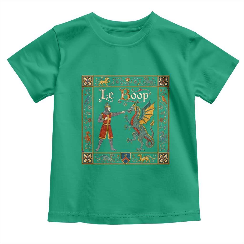 Le Boop Medieval Knight Dragon Fantasy Book Lover Humor Toddler T Shirt