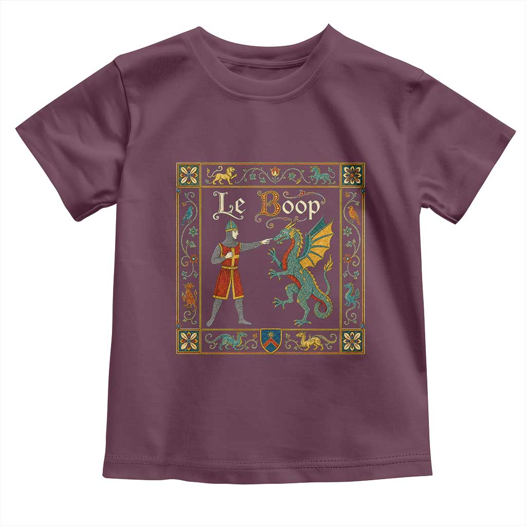 Le Boop Medieval Knight Dragon Fantasy Book Lover Humor Toddler T Shirt