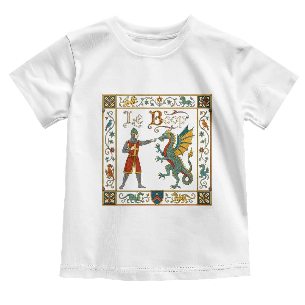 Le Boop Medieval Knight Dragon Fantasy Book Lover Humor Toddler T Shirt
