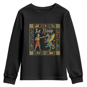 Le Boop Medieval Knight Dragon Fantasy Book Lover Humor Youth Sweatshirt