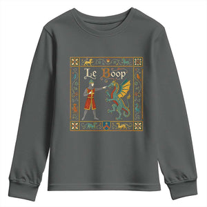 Le Boop Medieval Knight Dragon Fantasy Book Lover Humor Youth Sweatshirt