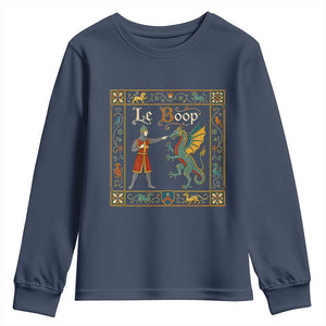 Le Boop Medieval Knight Dragon Fantasy Book Lover Humor Youth Sweatshirt