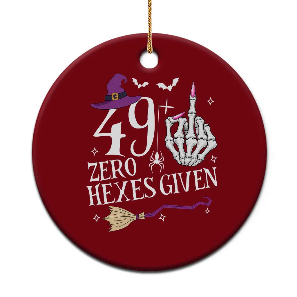 50th Birthday Halloween Ceramic Ornament 49 Plus Middle Finger Zero Hexes Given Gift For Women TS14 1pc Red Print Your Wear